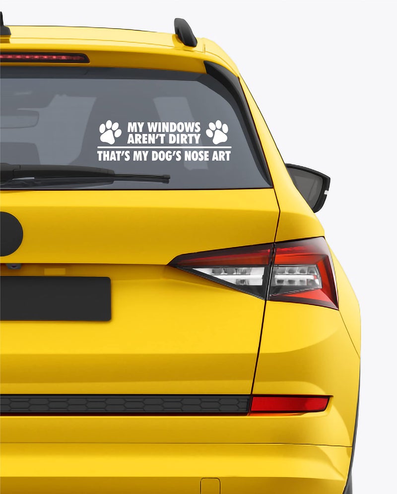 H-TRADINGS My Windows aren't Dirty - That's My Dog's Nose Art 2.5 x 8 inches Approximately White for Car,SUV, Truck, Windows, Jet Ski,Pontoon,Bumper, Laptop - Image 2